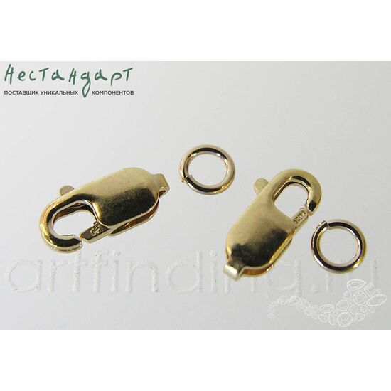 Замок-лобстер с кольцом Gold Filled 8,5 мм, изображение 3