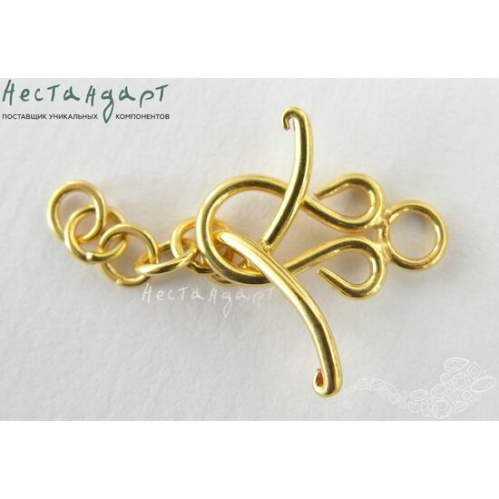 Замок-тогл Elegant Vermeil Sterling Silver 19х9 мм, изображение 2