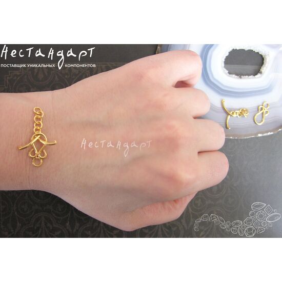 Замок-тогл Elegant Vermeil Sterling Silver 19х9 мм, изображение 3