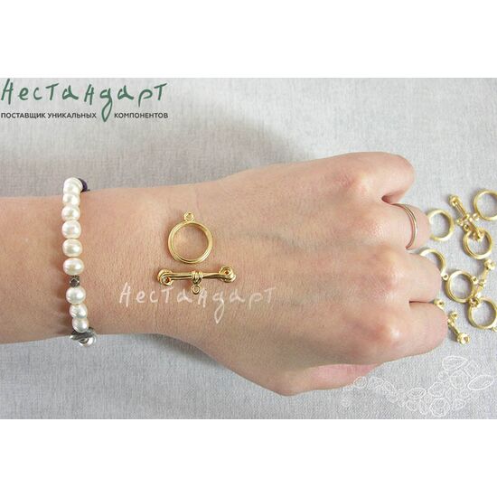 Замок-тогл Eclair Gold Plated 15 мм, изображение 3