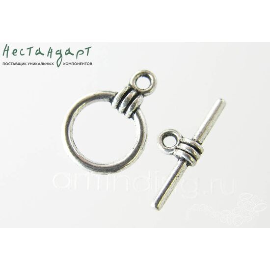 Замок-тогл Hold Silver 15х11 мм