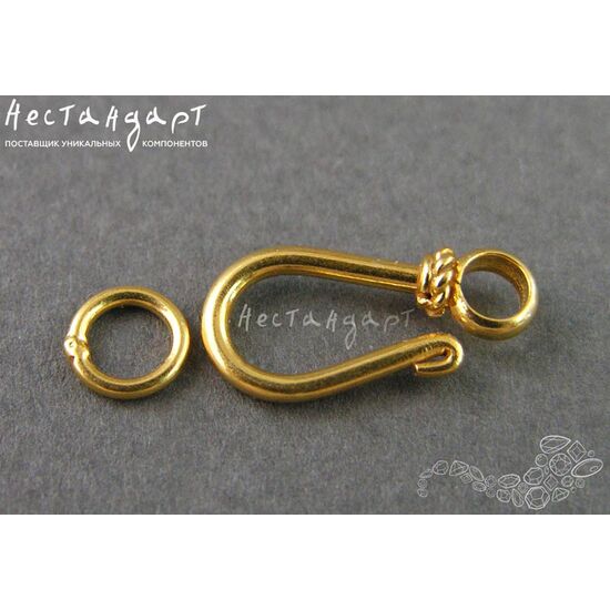 Замок-крючок Hook Vermeil Sterling Silver 15х7 мм, изображение 2