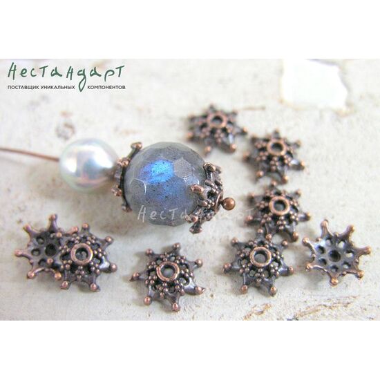 Чашечки для бусин Еstrella Copper 10х3 мм (уп. 10 шт.), изображение 2