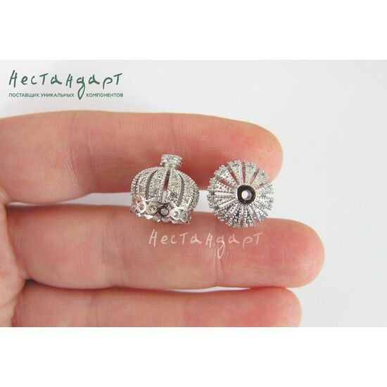 Чашечки для бусин Silver Dome Rhodium Plated 14 мм, изображение 2