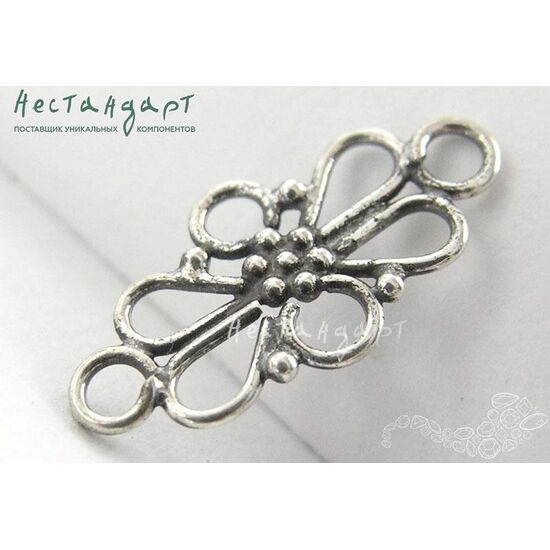 Коннектор Luxurious Sterling Silver 20х9 мм, изображение 2