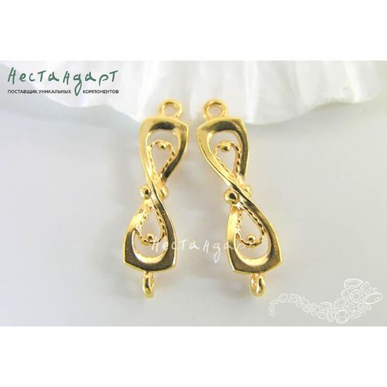 Коннектор Love Knot Gold Plated 25х7 мм, изображение 2
