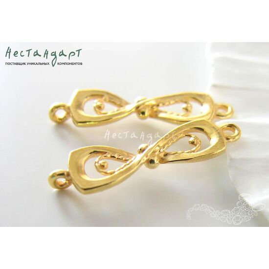 Коннектор Love Knot Gold Plated 25х7 мм, изображение 3