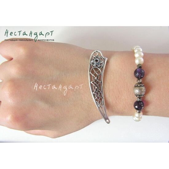 Коннектор Celtic Wings Silver Plated 58х14 мм (левая), изображение 2