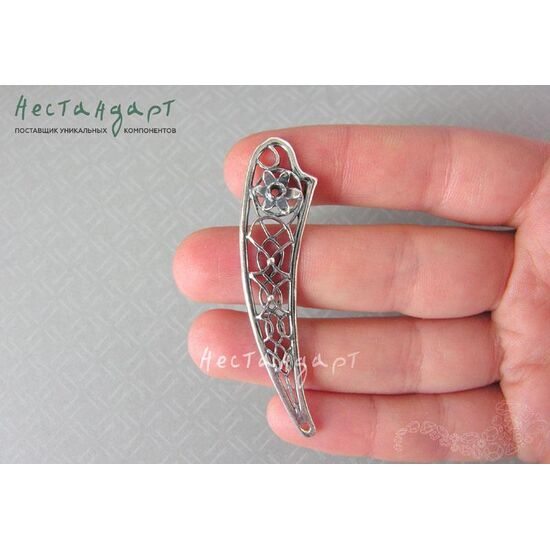 Коннектор Celtic Wings Silver Plated 58х14 мм (левая), изображение 4