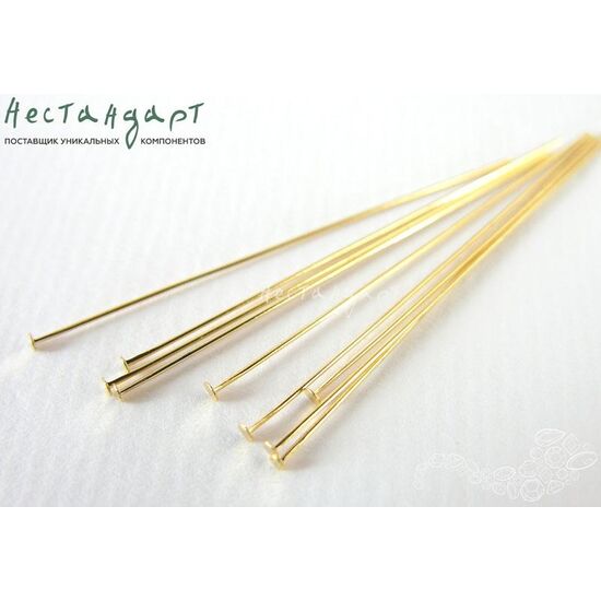 Пин со шляпкой Gold Plated 50х0,45 мм (уп. 10 шт.), изображение 3