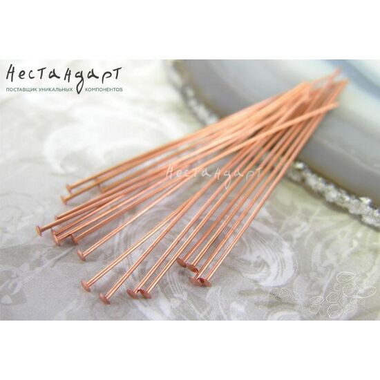 Пин со шляпкой Copper 50x0,6 мм, изображение 2