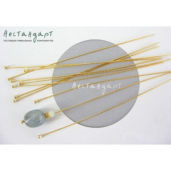 Пин с шариком Vermeil Sterling Silver 100х0,8 мм