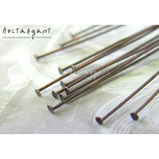 Пин со шляпкой Antique Copper 50x0,5 мм (уп. 100 шт.), изображение 2