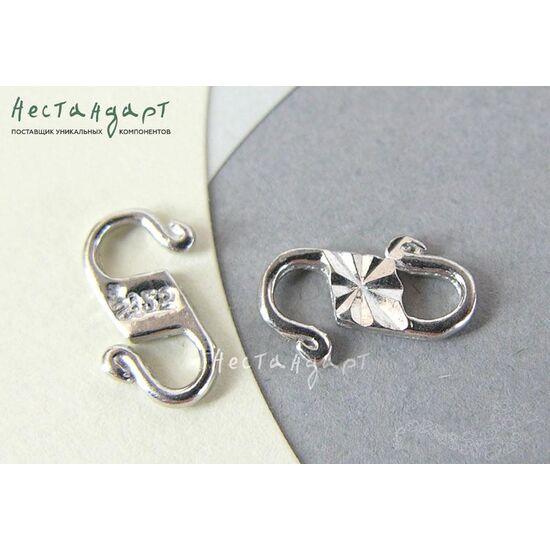Замок-крючок Bevelling Sterling Silver 9,5 мм, изображение 2