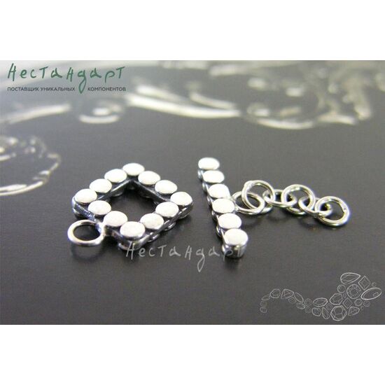 Замок-тогл Pop-Art Sterling Silver 12х10 мм