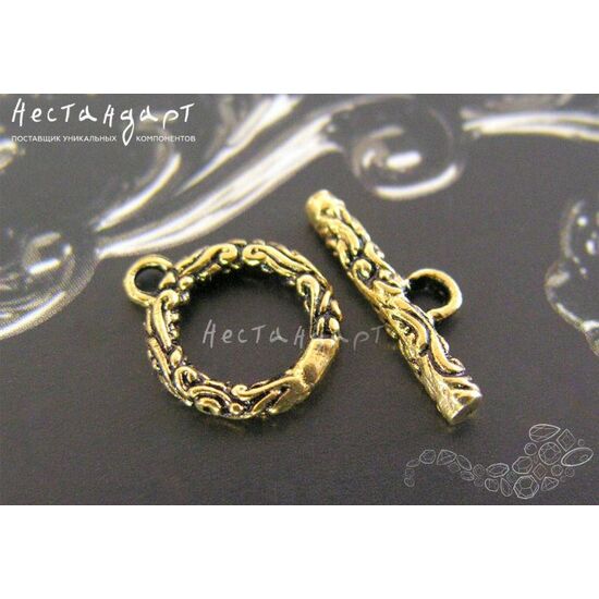 Замок-тогл Antique Vermeil Sterling Silver 12 мм