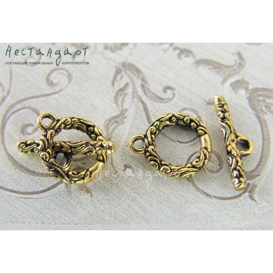 Замок-тогл Antique Vermeil Sterling Silver 12 мм, изображение 2