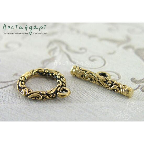 Замок-тогл Antique Vermeil Sterling Silver 12 мм, изображение 3