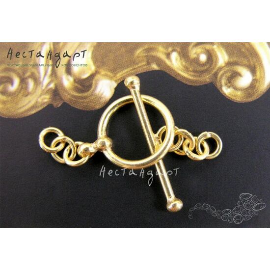 Замок-тогл Plain Vermeil Sterling Silver 35 мм