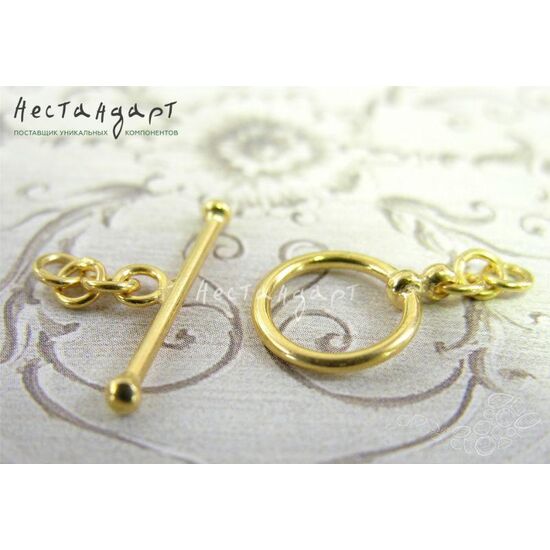 Замок-тогл Plain Vermeil Sterling Silver 35 мм, изображение 2