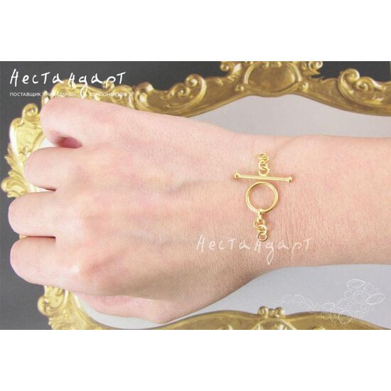 Замок-тогл Plain Vermeil Sterling Silver 35 мм, изображение 3