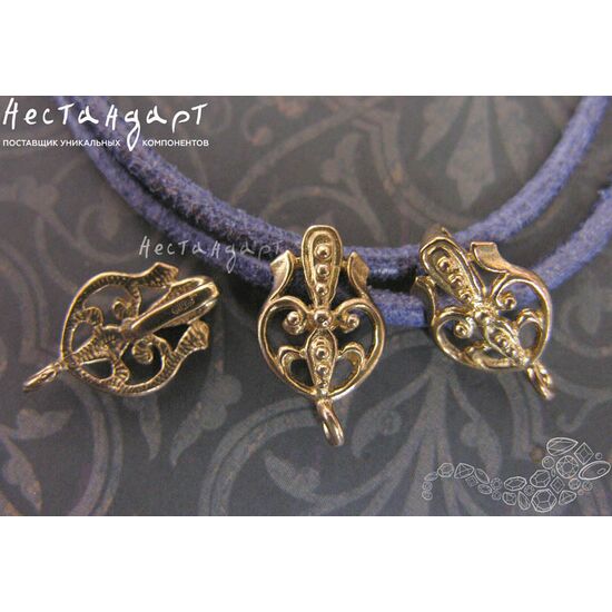 Бейл-держатель для кулона Wattle латунь 17х10 мм, изображение 4