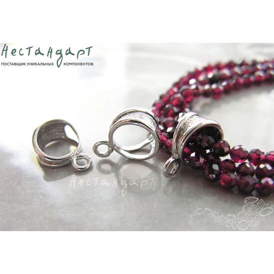 Бейл-держатель для кулона Stylish Rhodium Plated 13х10 мм, изображение 3