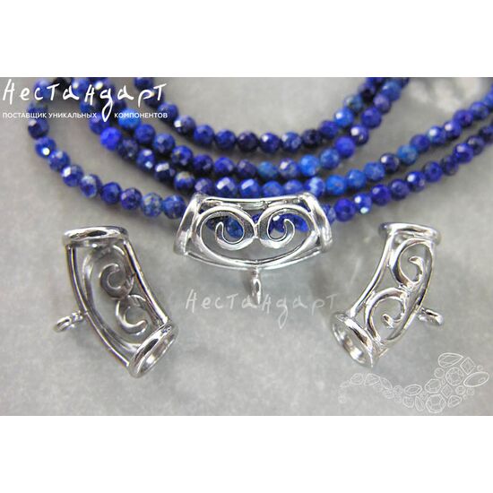 Бейл-держатель для кулона Volutes Rhodium Plated 20х14 мм, изображение 2