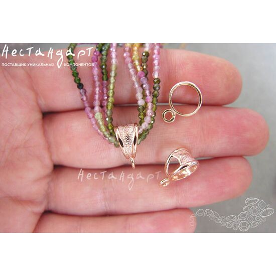 Бейл-держатель для кулона Stylish Rose Gold Plated 13х10 мм, изображение 3