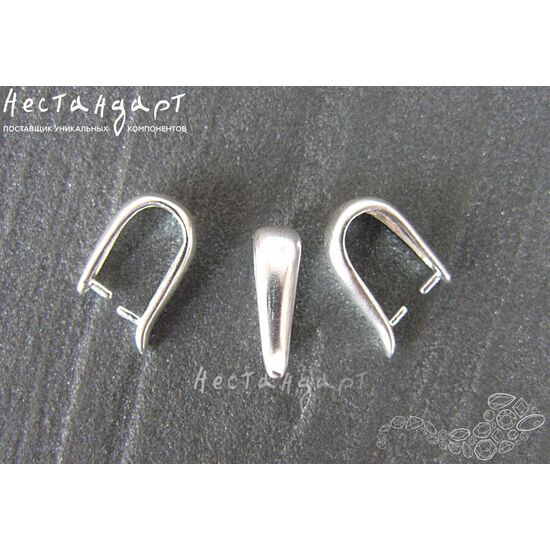 Зажимной бейл Clamp Bright Silver Plated 14x9 мм, изображение 2