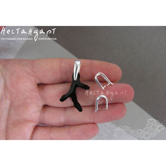 Зажимной бейл Clamp Bright Silver Plated 14x9 мм, изображение 4