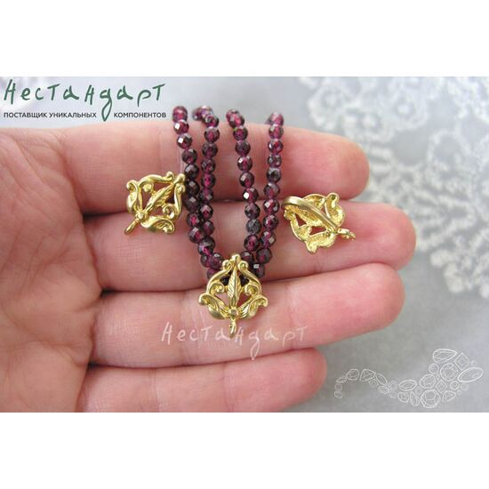 Бейл-держатель для кулона Lily латунь 17х14 мм, изображение 2