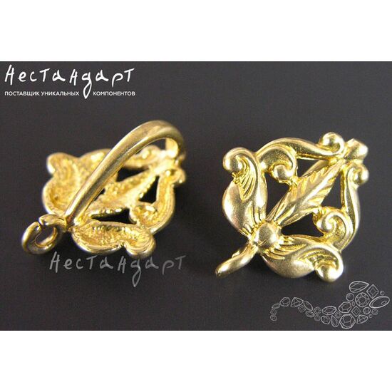 Бейл-держатель для кулона Lily латунь 17х14 мм, изображение 3