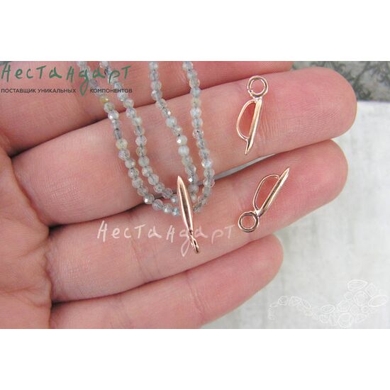 Бейл-держатель для кулона Cane Rose Gold Plated 15х2,5 мм, изображение 2