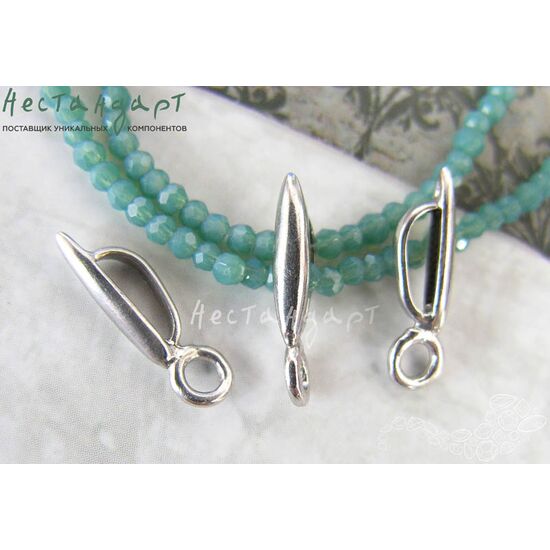 Бейл-держатель для кулона Cane Rhodium Plating 15х2,5 мм