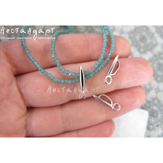 Бейл-держатель для кулона Cane Rhodium Plating 15х2,5 мм, изображение 3