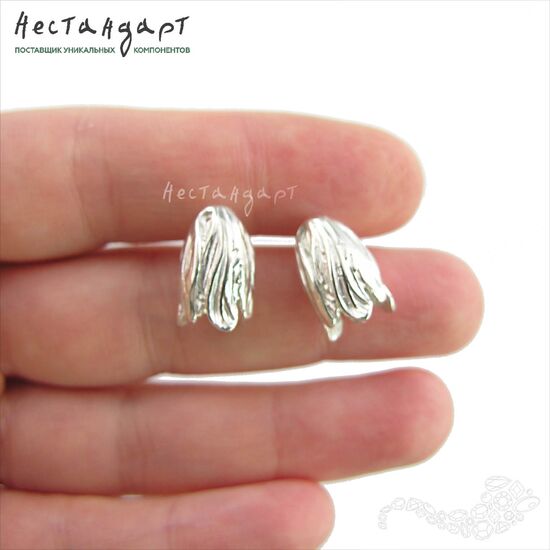 Чашечки для бусин Bellflower Sterling Silver 15х9 мм, изображение 5