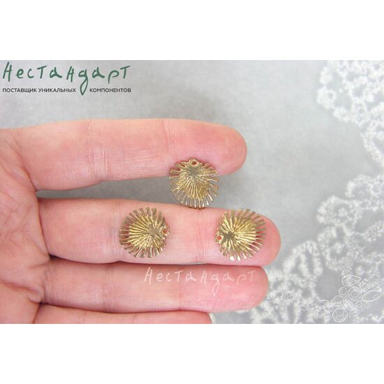 Подвеска Palm Leaf латунь 14х15 мм, изображение 3