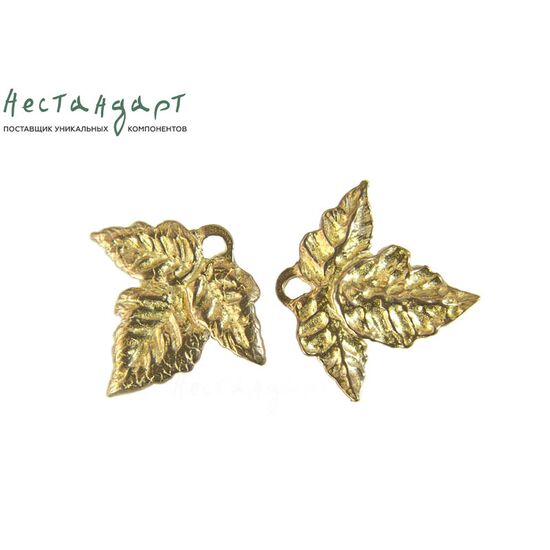 Подвеска Trefoil латунь 15,5х14,5 мм