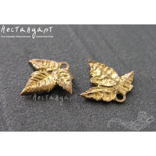 Подвеска Trefoil латунь 15,5х14,5 мм, изображение 2