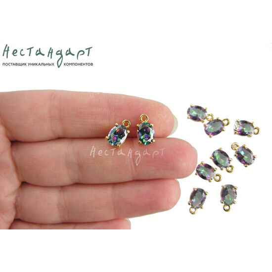 Подвеска со вставкой Royal Mystic Crystal Gold Plated 11х6 мм, изображение 3