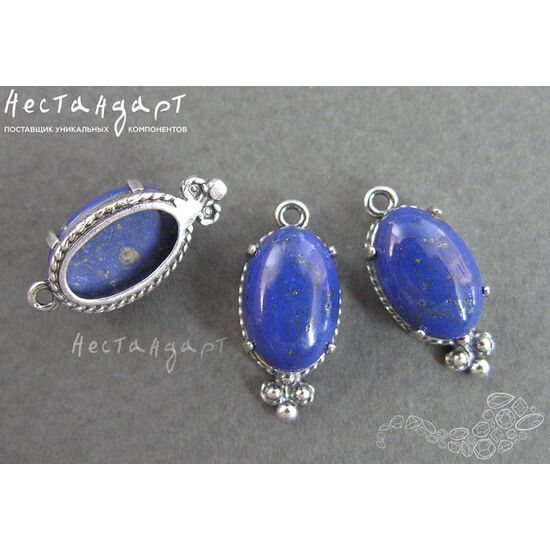 Подвеска со вставкой Лазурит Silver Plated 19х8,5 мм, изображение 2