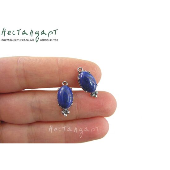 Подвеска со вставкой Лазурит Silver Plated 19х8,5 мм, изображение 3