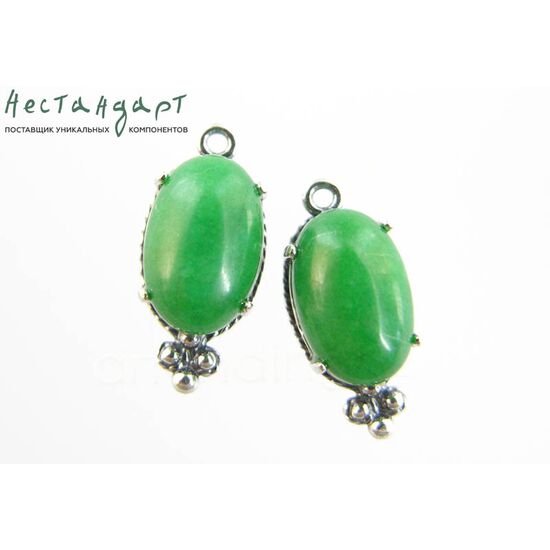 Подвеска со вставкой Кварцит Silver Plated 19х8,5 мм