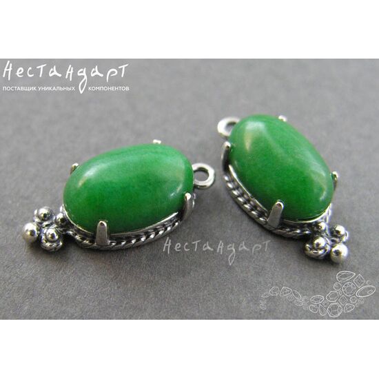 Подвеска со вставкой Кварцит Silver Plated 19х8,5 мм, изображение 2