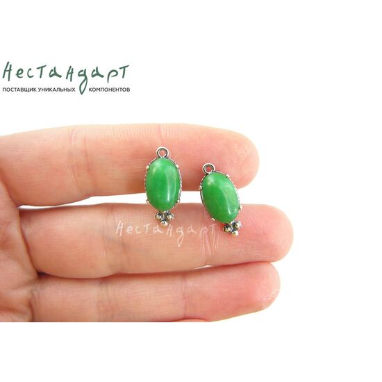 Подвеска со вставкой Кварцит Silver Plated 19х8,5 мм, изображение 3