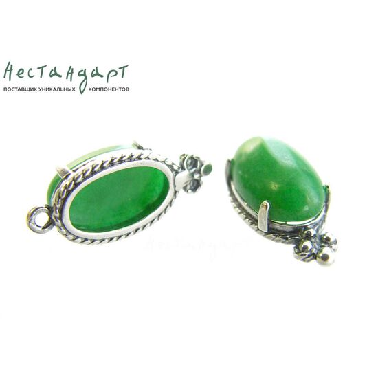 Подвеска со вставкой Кварцит Silver Plated 19х8,5 мм, изображение 4