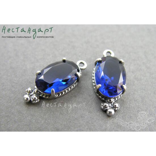Подвеска со вставкой Sapphire Crystal Silver Plated 19х8,5 мм, изображение 2