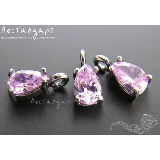 Подвеска со вставкой Morganit Fianit Unique Silver Plated 9х4 мм, изображение 4