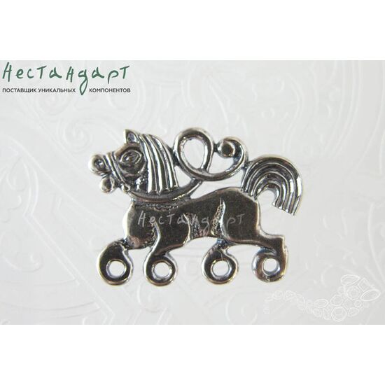 Коннектор Slavic Tarpan Silver Plated 28х20,5 мм, изображение 3